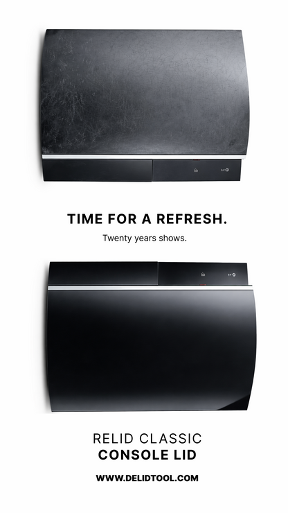 Relid Classic console lid installed on compatible launch model hardware